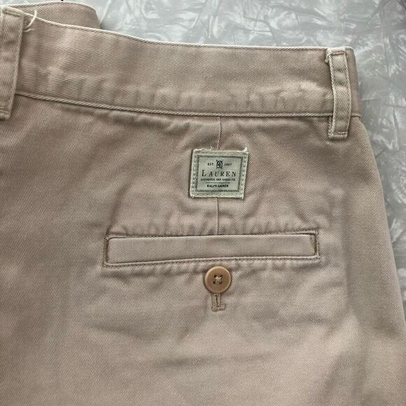 lauren jeans co ralph lauren size 8 tan high waisted shorts slat pockets preppy - Picture 4 of 11